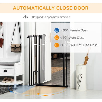 PawHut 41" Easy Open Indoor Dog Gates for Doorways, House, Stair - Black