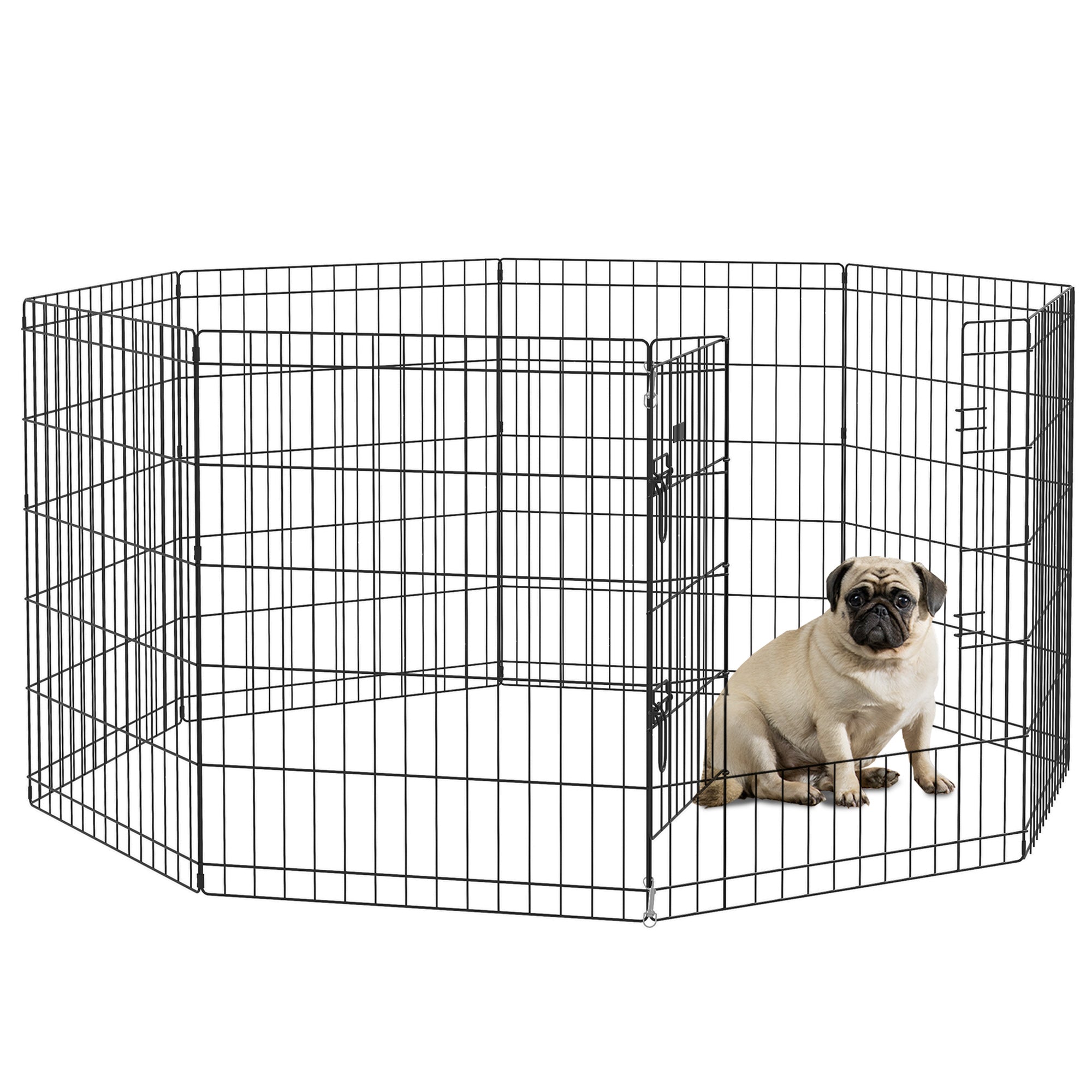 PawHut 30inch Foldable Metal Exercise Pet Playpen Yard Dog Puppy Kennel Cage 8 Panel