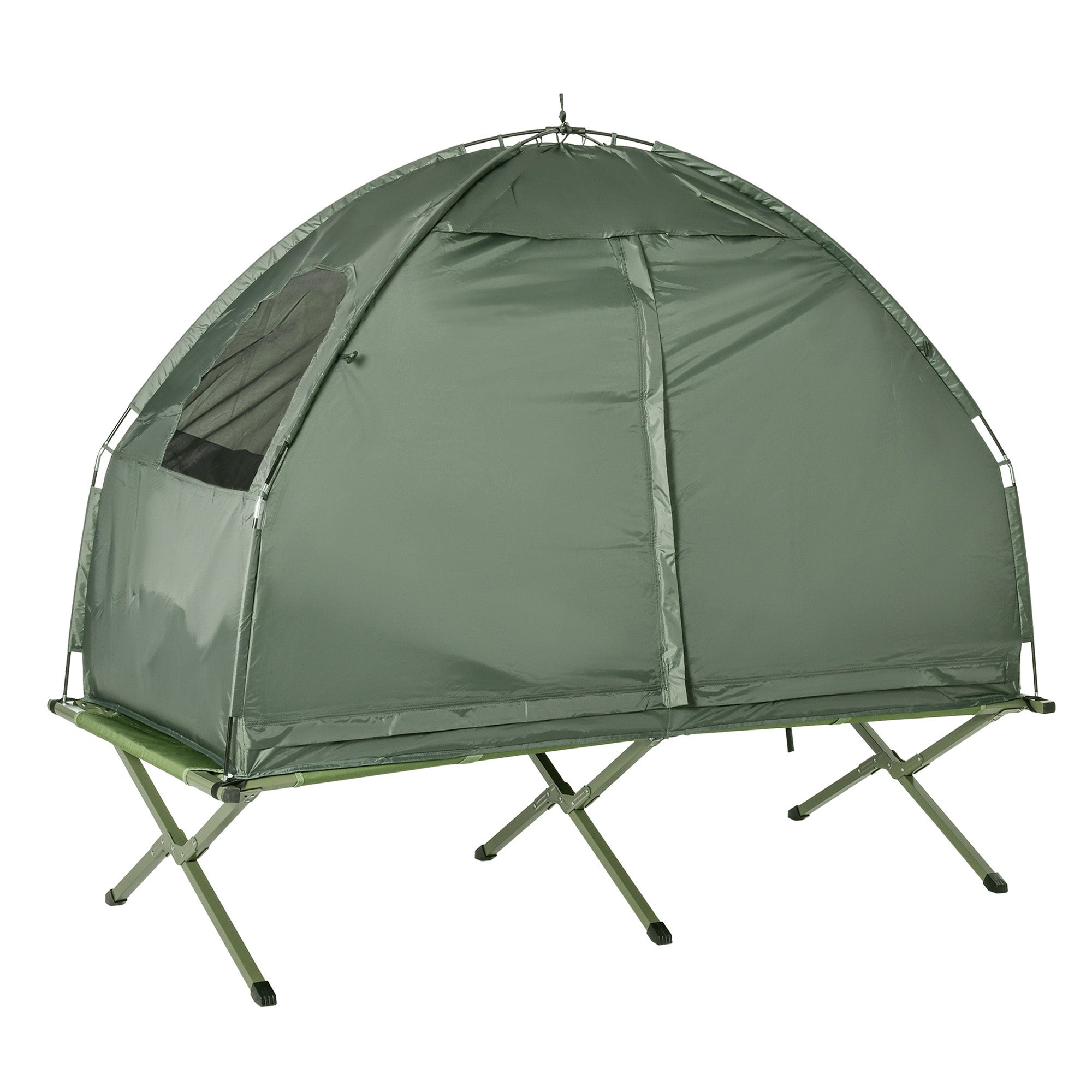 Outsunny Hiking Tent Camping Bed Cot Combo Portable w/ Sleep Bag Mattress