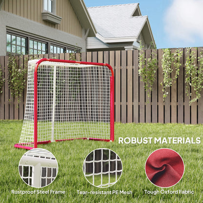 Soozier Hockey Net, Easy Set Up Hockey Goal with Steel Frame, PE Mesh, Outdoor Hockey Training Equipment for Garden, Backyard