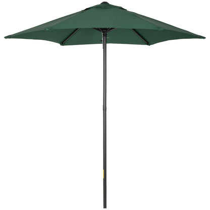 Outsunny 6.6FT Patio Umbrella, Outdoor Parasol with 6 Solid Ribs, Green
