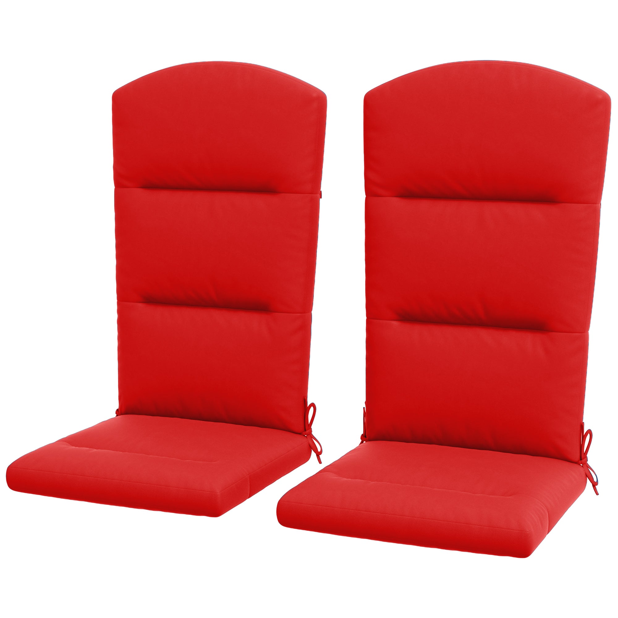 Outsunny Patio Chair Cushions for Adirondack Chair Replacement Cushions with Back and Ties, Set of 2, Wine Red