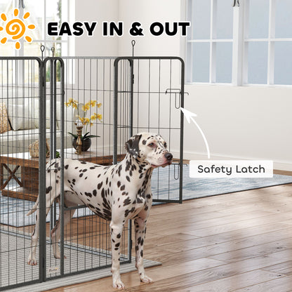 PawHut 16 Panels Dog Playpen with Strap, Portable & DIY, for Large Dogs, for Yard, RV, Camping, Garden, 47" Height