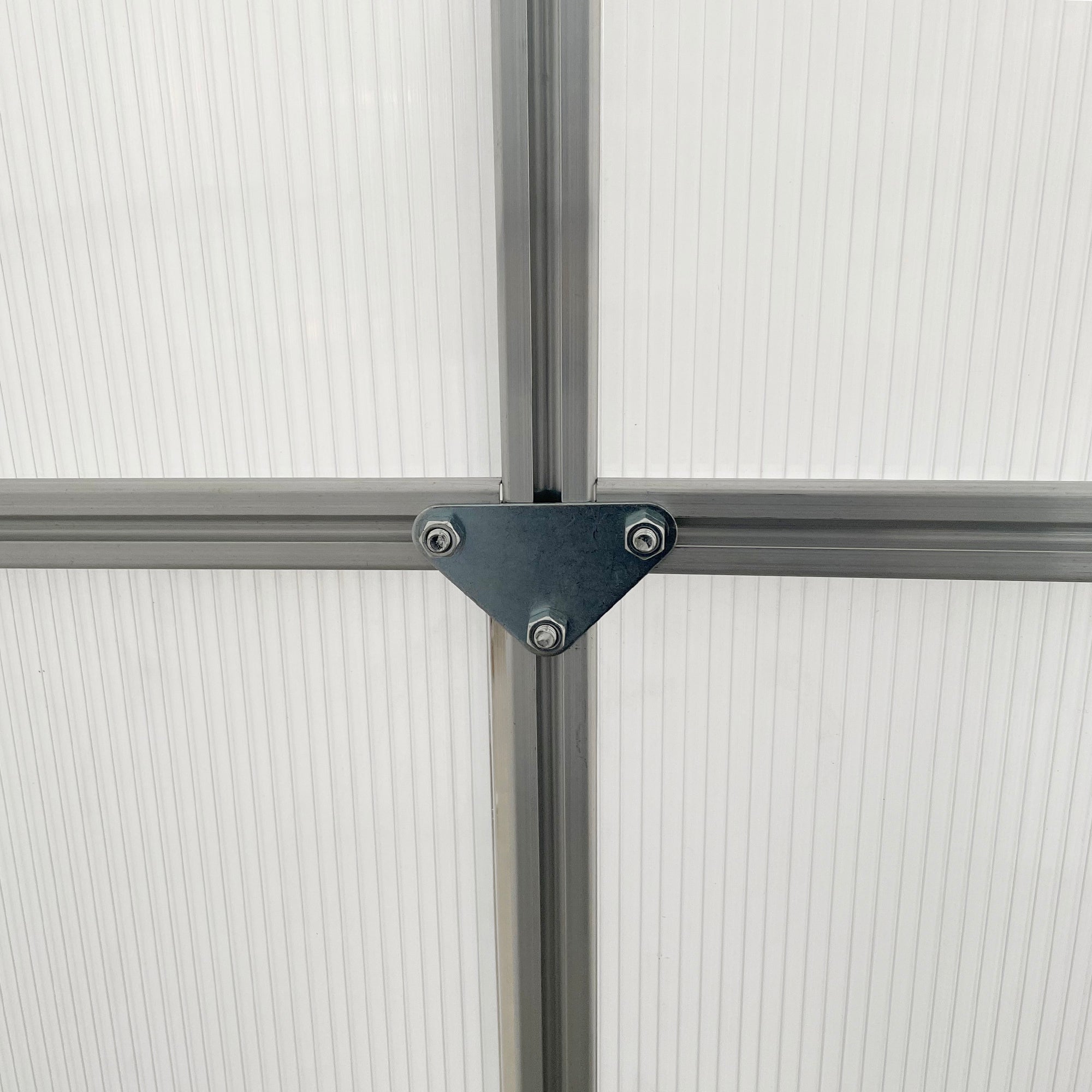Outsunny 6' x 6' x 6.5' Polycarbonate Greenhouse, Walk-in Green House with Adjustable Roof Vent, Galvanized Base, Sliding Door and Rain Gutter for Outdoor, Garden, Backyard, Clear