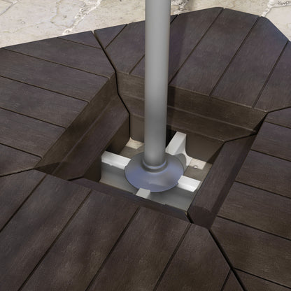Outsunny Offset Umbrella Base Outdoor Umbrella Weights, 132 lb. Capacity Water or 176 lb. Capacity Sand, Brown