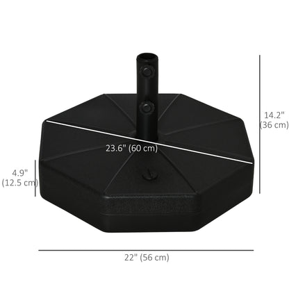 Outsunny Patio Umbrella Base Parasol Holder Outdoor Market Umbrella Stand Weights, Water/Sand Filled for Garden, Poolside, Black