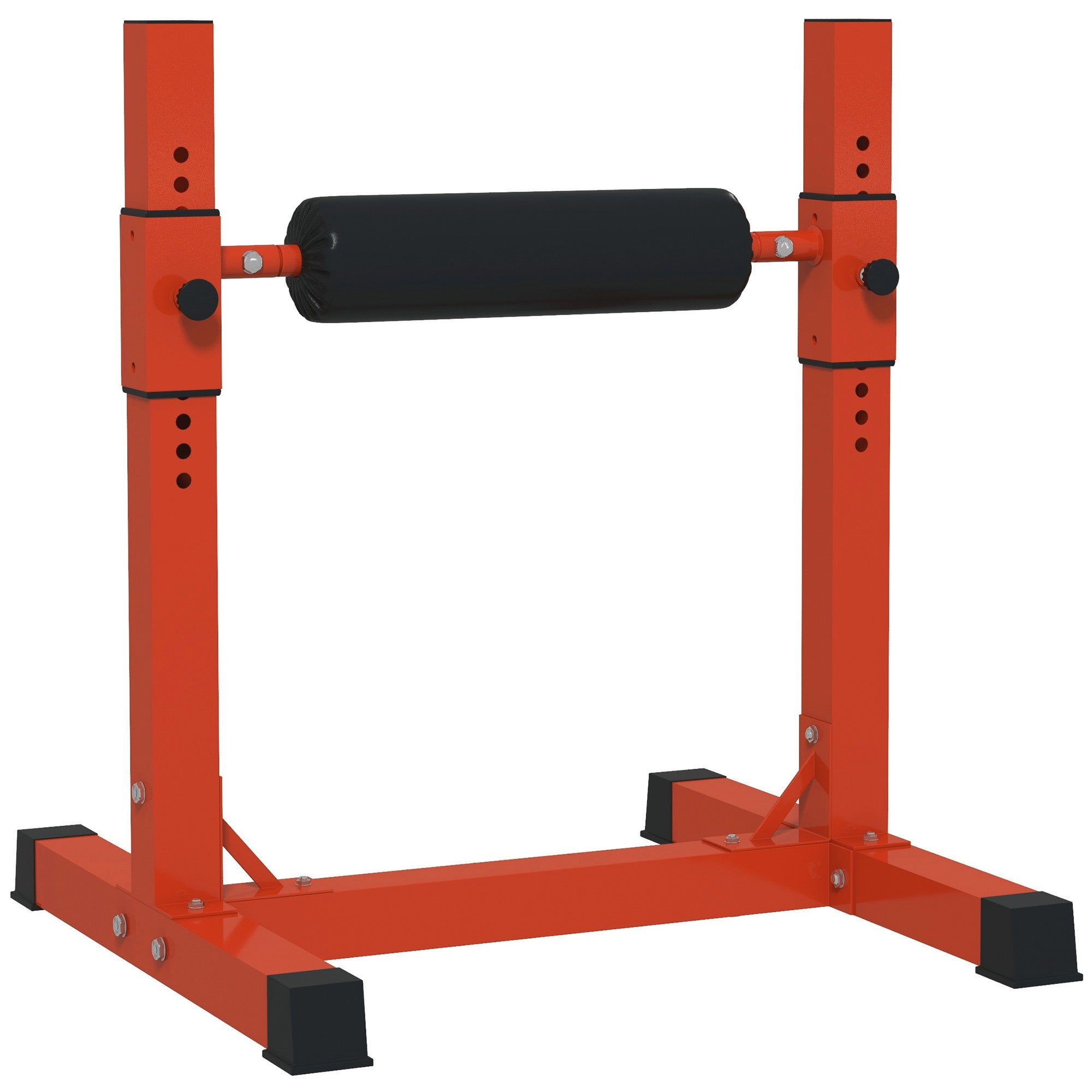 Soozier Bulgarian Split Squat Stand, 12-Level Adjustable Single Leg Squat Stand for Lower Body Strength Training, Red
