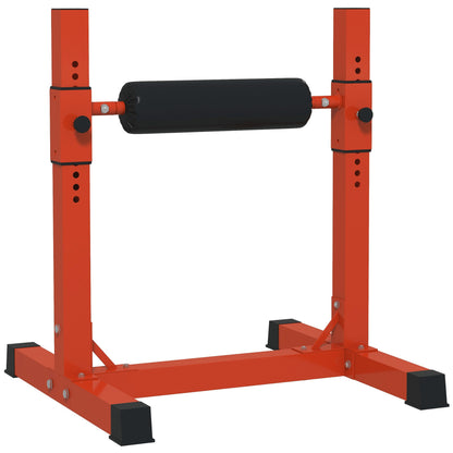 Soozier Bulgarian Split Squat Stand, 12-Level Adjustable Single Leg Squat Stand for Lower Body Strength Training, Red