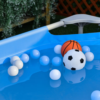 Outsunny 8.3ft x 5ft x 26in Frame Above Ground Swimming Pool Set with Filter Pump Filter Cartridge Reinforced Sidewalls Blue