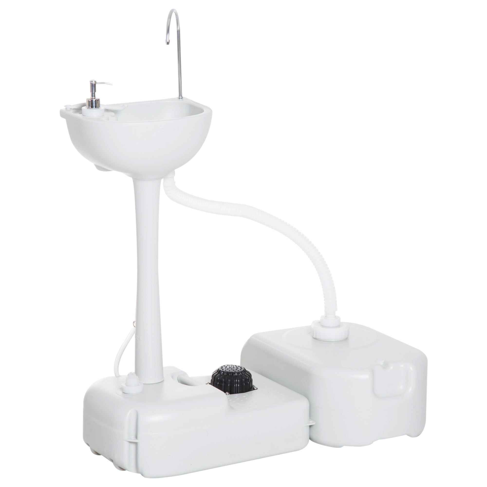 Outsunny Portable Camping Sink Hand Wash Station Basin with 17L Water Tank, 24L Recovery Tank, Soap Dispenser and Towel Holder