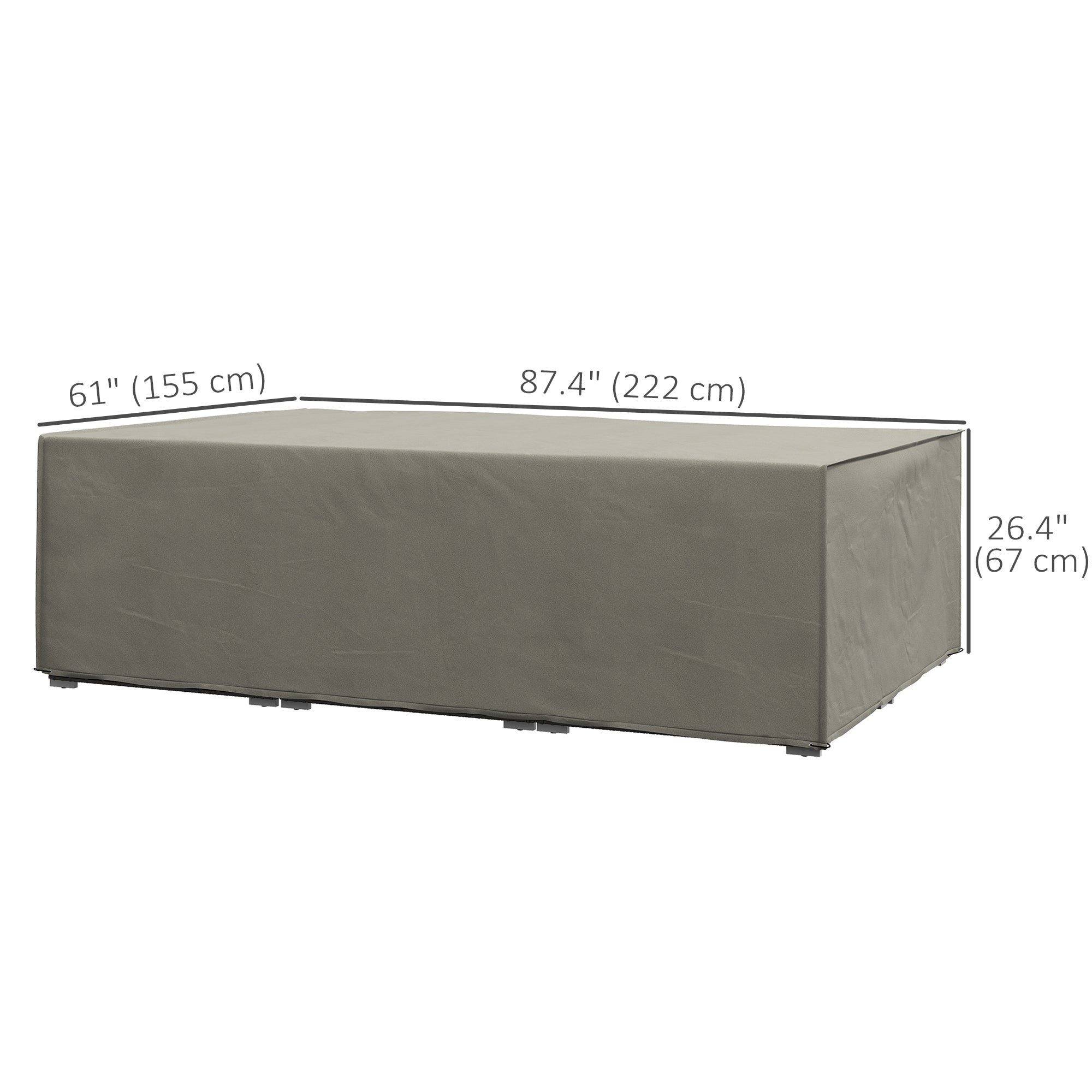 Outsunny Patio Furniture Covers Outdoor Scetional Table Chair Shelter, UV Rain Protective, 87.5" x 61" x 26.5", Grey