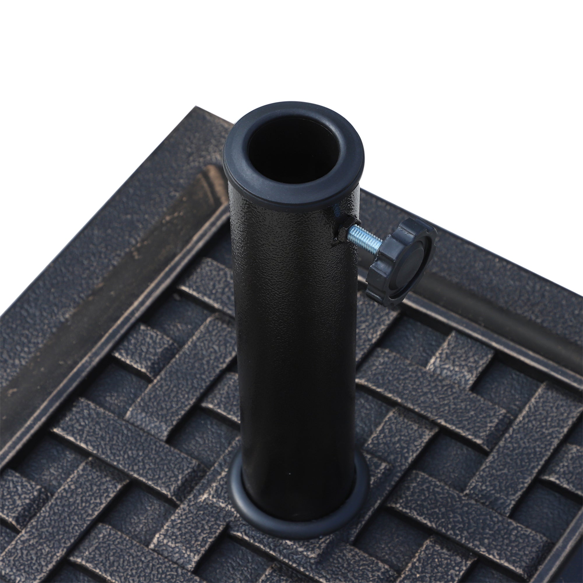 Outsunny 20 lbs Resin Patio Umbrella Stand Base Coated Pole Square Market Umbrella parasol Holder Bronze
