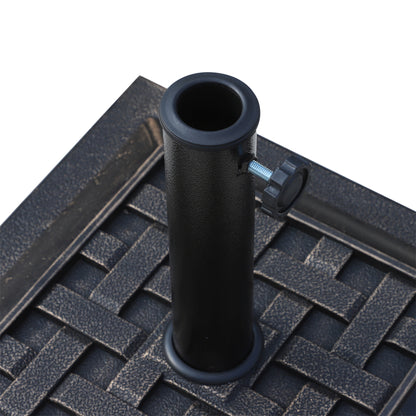 Outsunny 20 lbs Resin Patio Umbrella Stand Base Coated Pole Square Market Umbrella parasol Holder Bronze