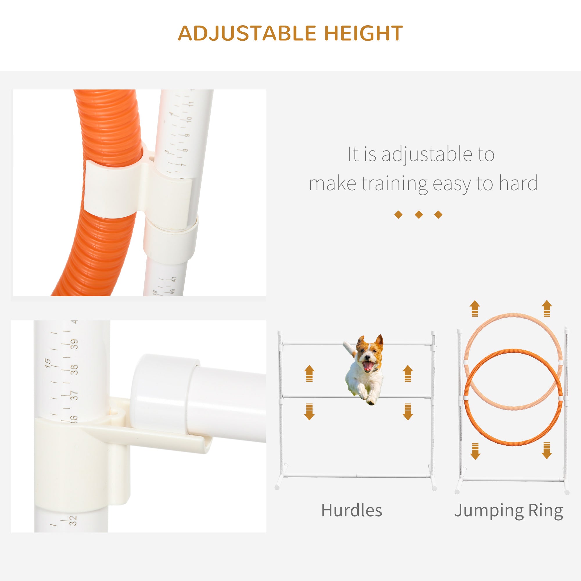 PawHut 7 Pcs Dog Agility Kit w/ Tunnels, Weave Poles, Adjustable Hurdles, Jump Ring, Pause Box, Whistle, Carry Bag, Blue