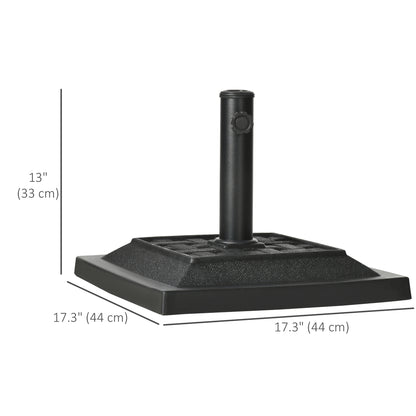 Outsunny 26 lb Heavy Duty Patio Umbrella Base, Square Resin Market Umbrella Stand for Outdoor, Garden, Backyard, Black