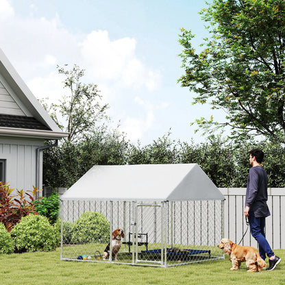 PawHut Outdoor Dog Kennel with Waterproof & Anti-UV Cover, Quick-Connect Frame, Secure Lock for Small Medium Dogs