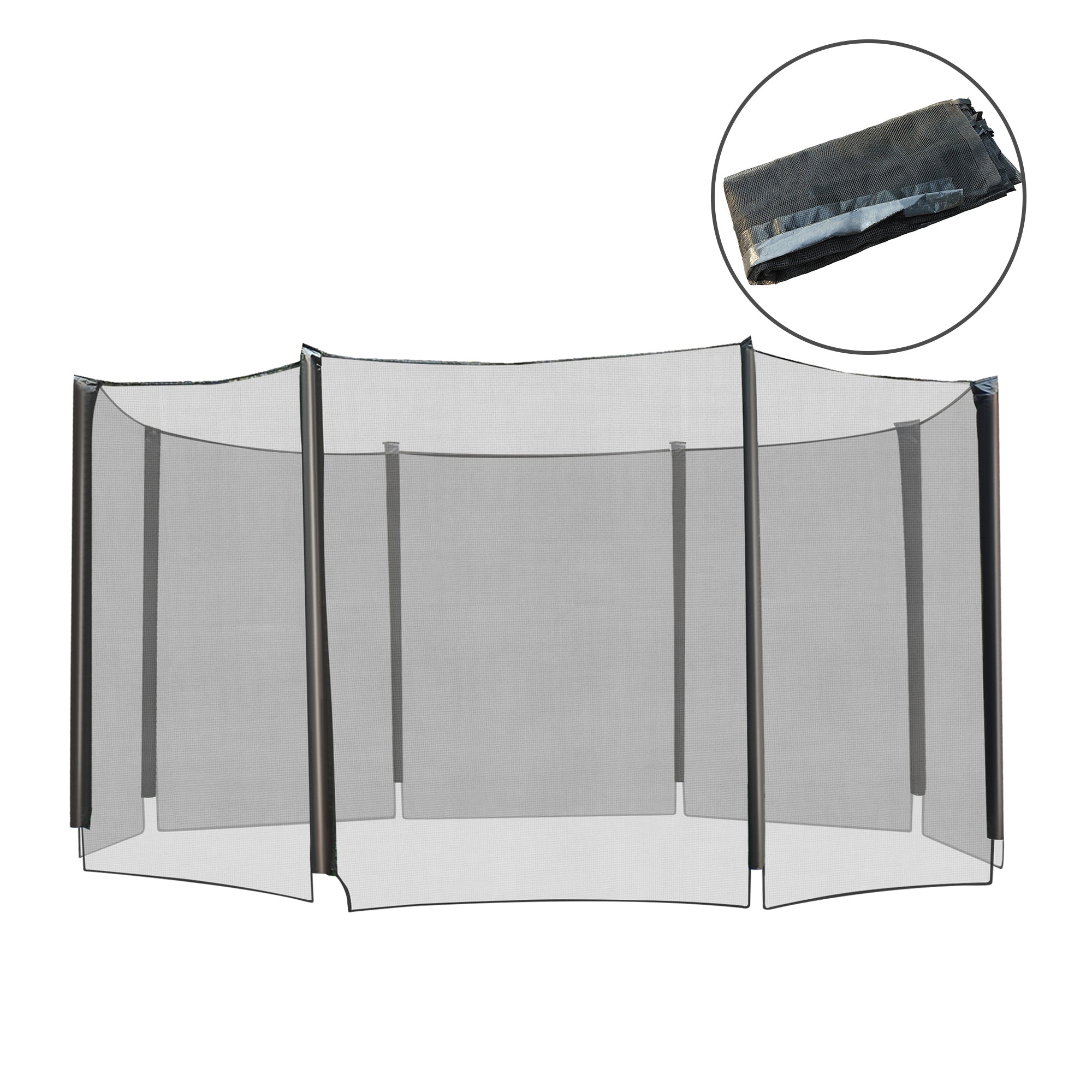 Aosom 14' Round Trampoline Enclosure Safety Net Fence Replacement Trampolining Bounce Part No Poles Included