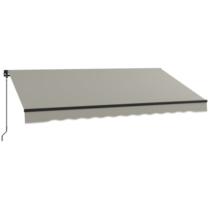 Outsunny 12' x 10' Retractable Awning, 280gsm UV Resistant Sunshade Shelter, for Deck, Balcony, Yard, Light Grey