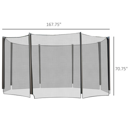 Aosom 14' Round Trampoline Enclosure Safety Net Fence Replacement Trampolining Bounce Part No Poles Included