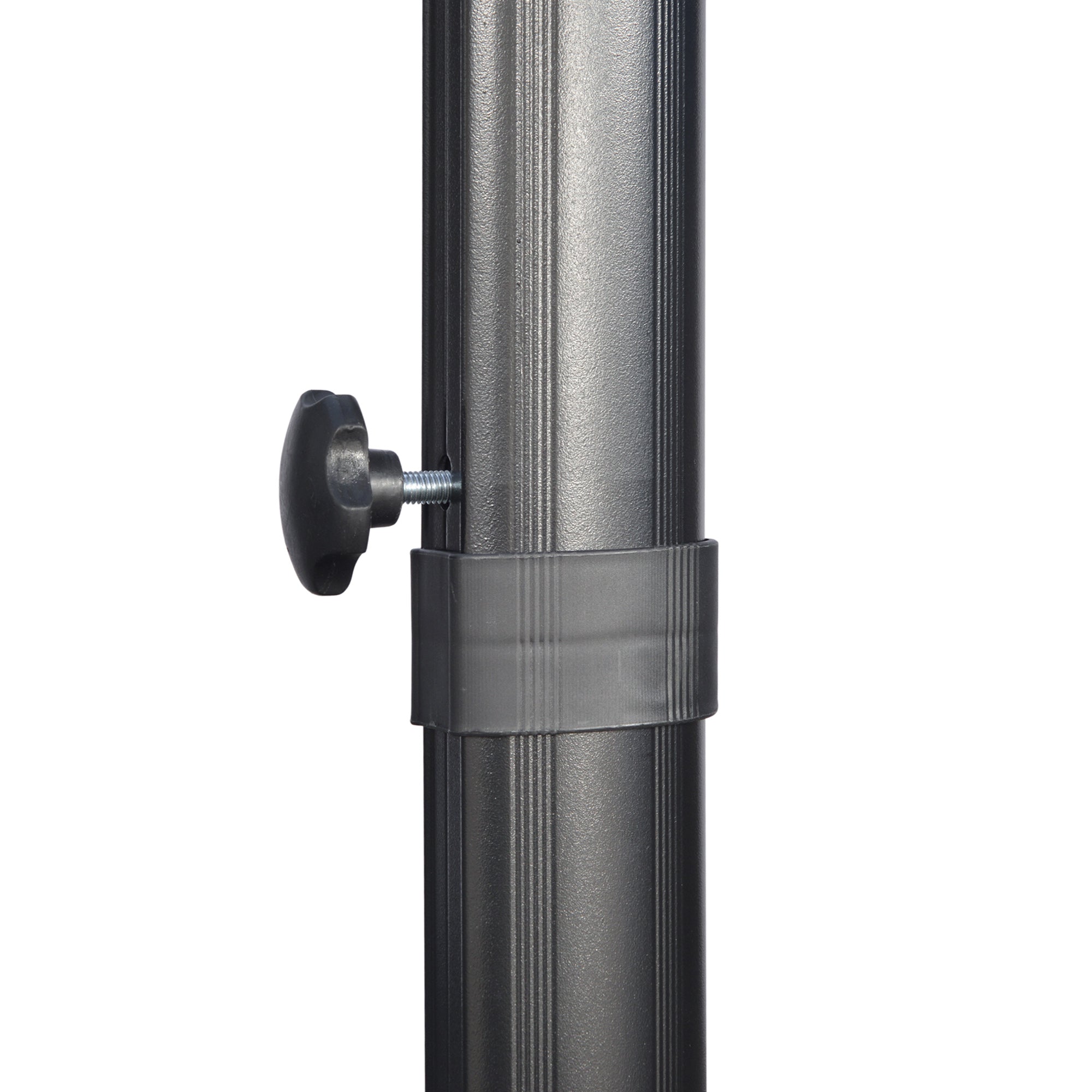Outsunny 9ft Cantilever Patio Umbrella, Square Overhanging Umbrella with Cross Base, Crank Handle, Tilt, 360° Rotation and Aluminum Frame, Dark Grey