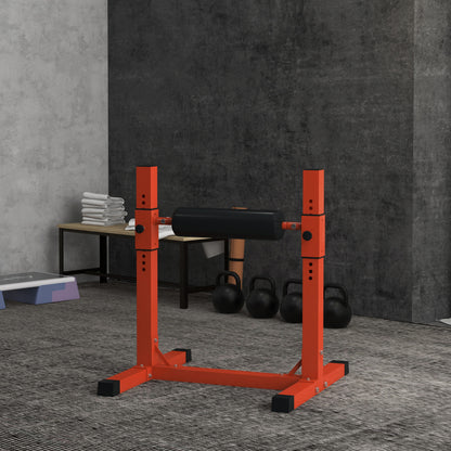 Soozier Bulgarian Split Squat Stand, 12-Level Adjustable Single Leg Squat Stand for Lower Body Strength Training, Red