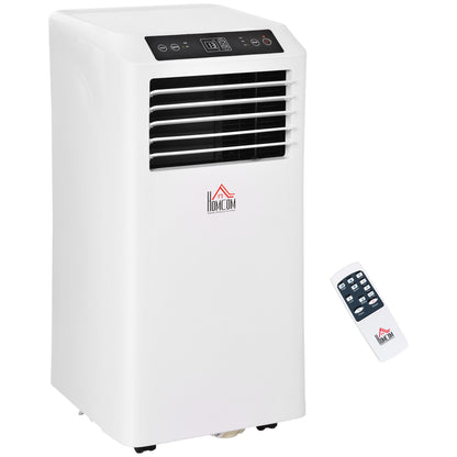 HOMCOM 8000BTU Mobile Portable Air Conditioner with Cooling, Dehumidifier, 2 Speed Fans, 24-Hour Timer for Bedroom, White