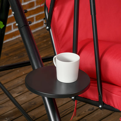 Outsunny 3-Seat Outdoor Patio Swing Chair, Converting Flat Bed, Canopy Swing Glider w/ Adjustable Shade, Removable Cushion and Pillows for Porch, Garden, Poolside, Backyard