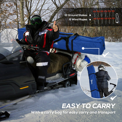 Outsunny 8-Person Pop-up Ice Fishing Shelter, Portable Ice Fishing Tent with Ventilation Windows and Carrying Bag, for Low-Temp -22℉