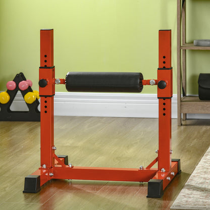 Soozier Bulgarian Split Squat Stand, 12-Level Adjustable Single Leg Squat Stand for Lower Body Strength Training, Red