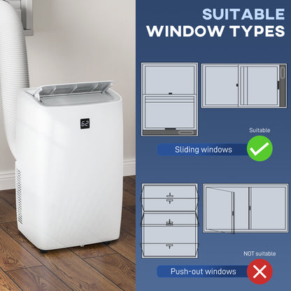 HOMCOM 14000 BTU Portable Air Conditioner, AC Unit with Cool, Dehumidifier, Fan, 700 Sq. ft, 24H Timer On Off, Window Kit