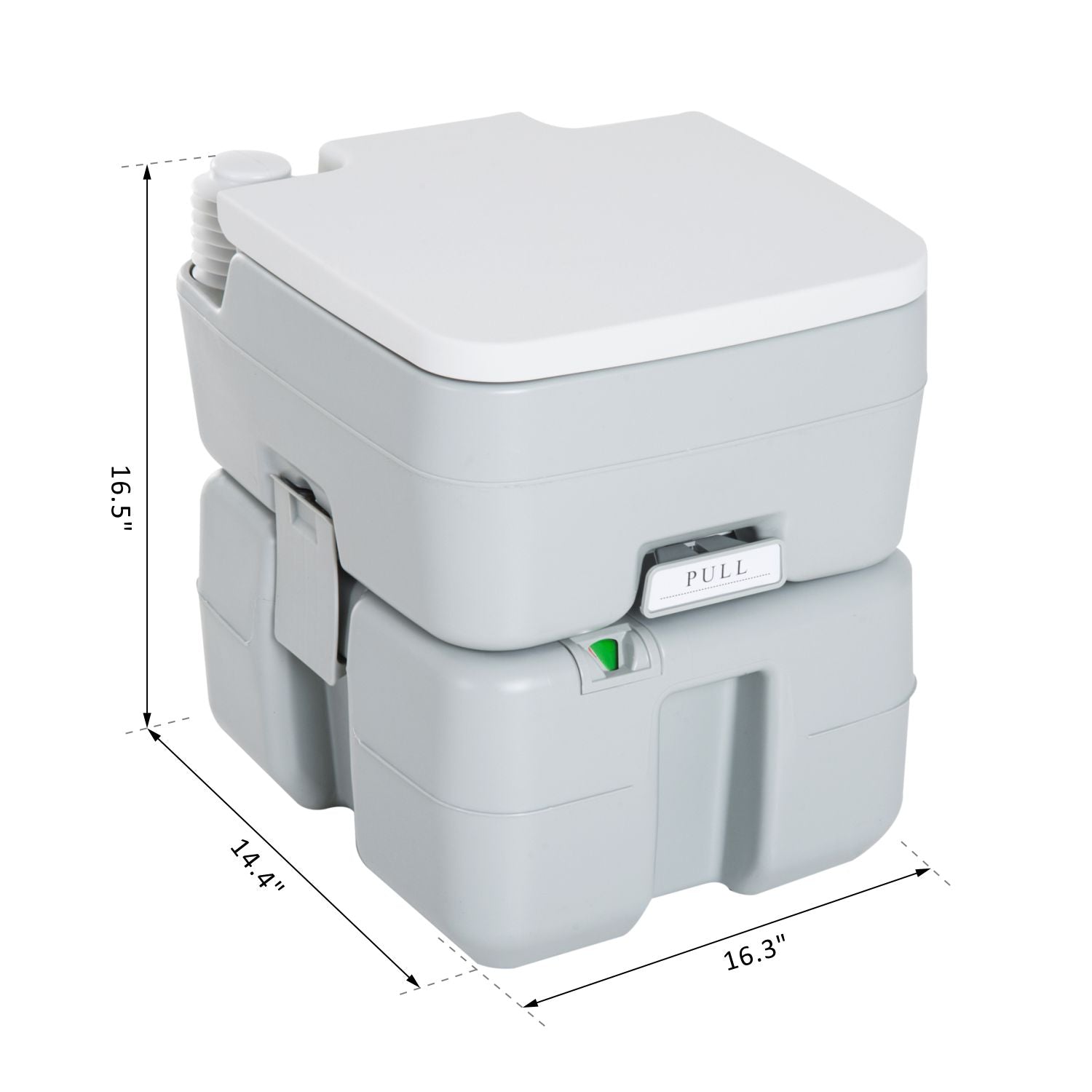 HOMCOM Outdoor Portable Travel Toilet Flushable Tank with Level Indicator  3 Way Pistol for Camping Boating Roadtripping 5.3 Gallon (20L)