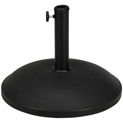Outsunny 55 lbs Cement Umbrella Base Holder 20" Heavy Duty Round Parasol Stand for Patio, Outdoor, Backyard, Black