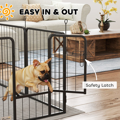 PawHut 16 Panels Dog Playpen with Straps, Portable & DIY, for Small Dogs, for Yard, RV, Camping, Garden, 24" Height