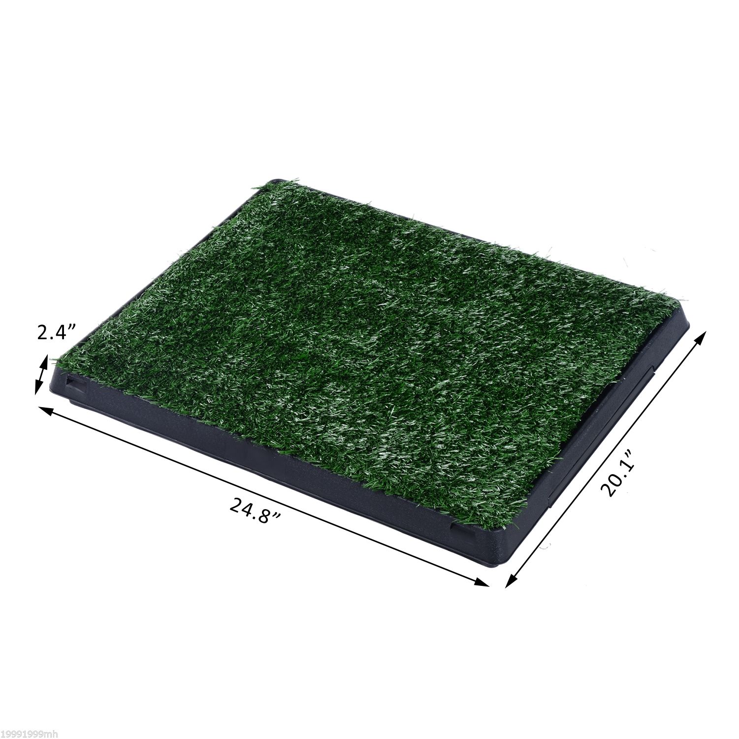 PawHut Dog Grass Pad with Tray, Artificial Grass for Dogs, Doggy Bathroom Toilet Potty Tray Indoor Outdoor Puppy Potty Training (51 x 63 CM)