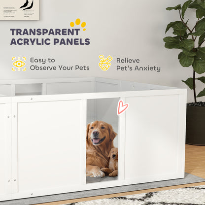 PawHut Whelping Box for Dogs and Puppies, Dog Birth Supplies Indoor w/ Adjustable Height Doors, for Large Sized Dogs