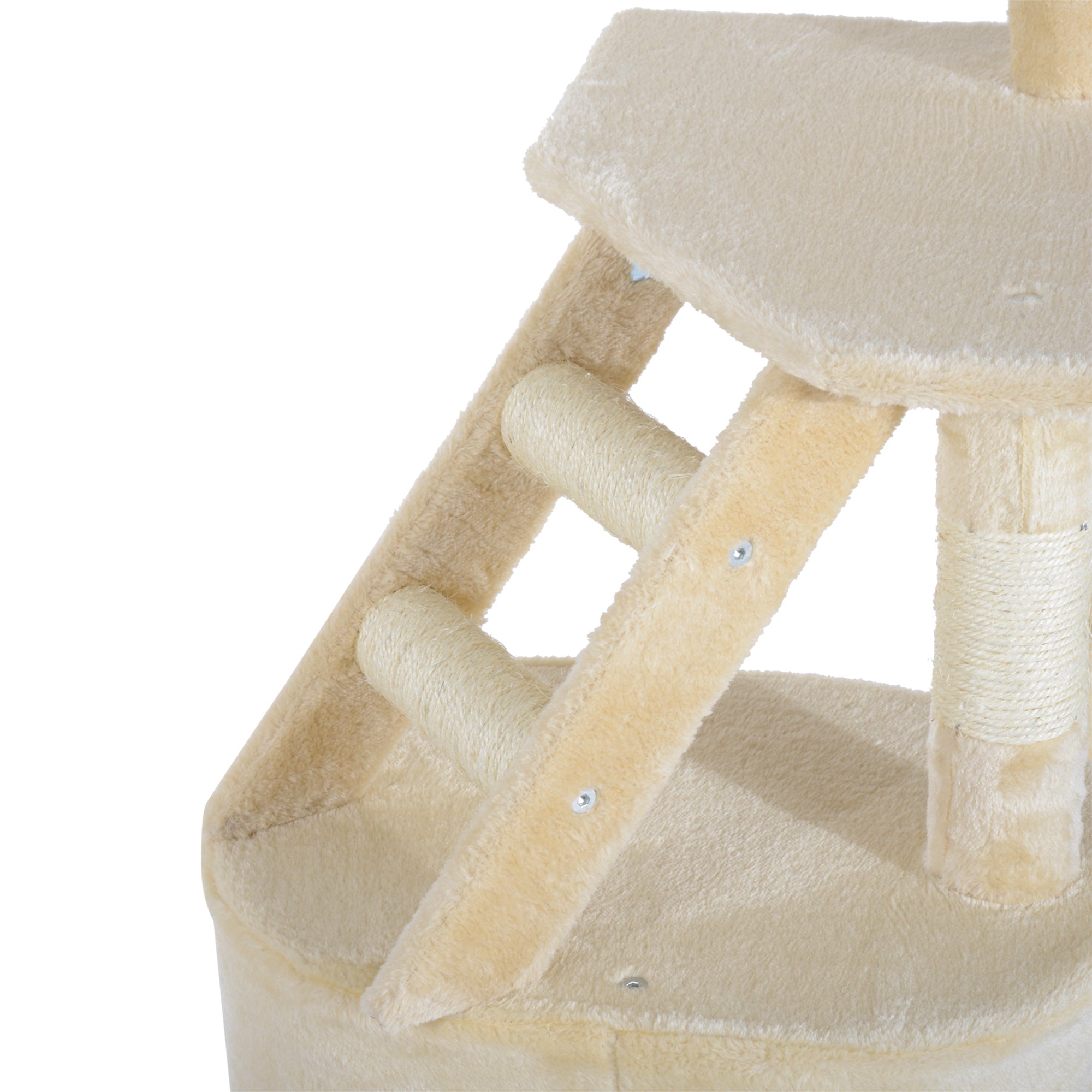 PawHut 49” Deluxe Cat Tree Furniture Scratching Pet Tower Kitten Play Post (Creamy White)