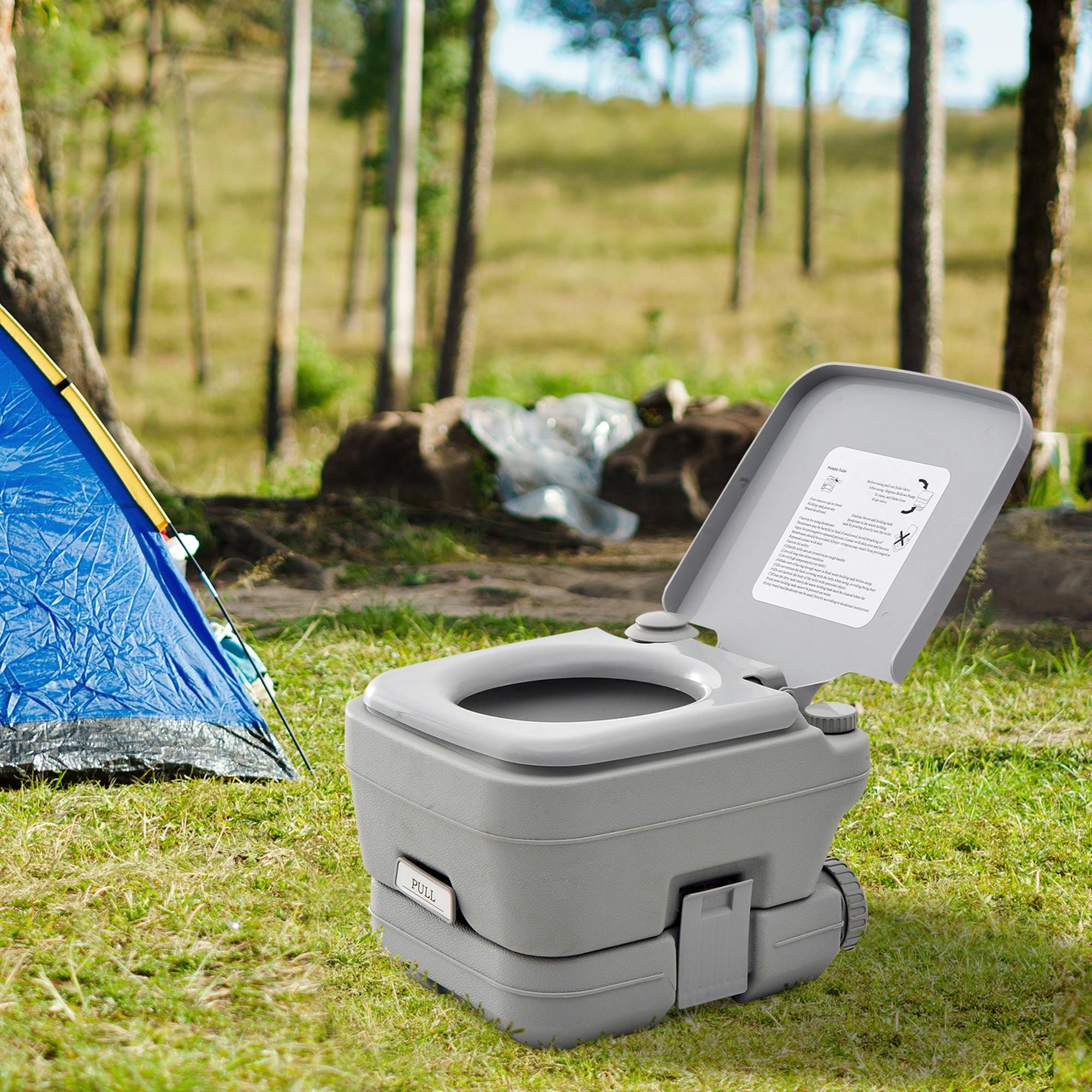 Outsunny Outdoor Portable Travel Toilet Flushable Tank for Camping Boating Roadtripping 2.6 Gallon (10L)