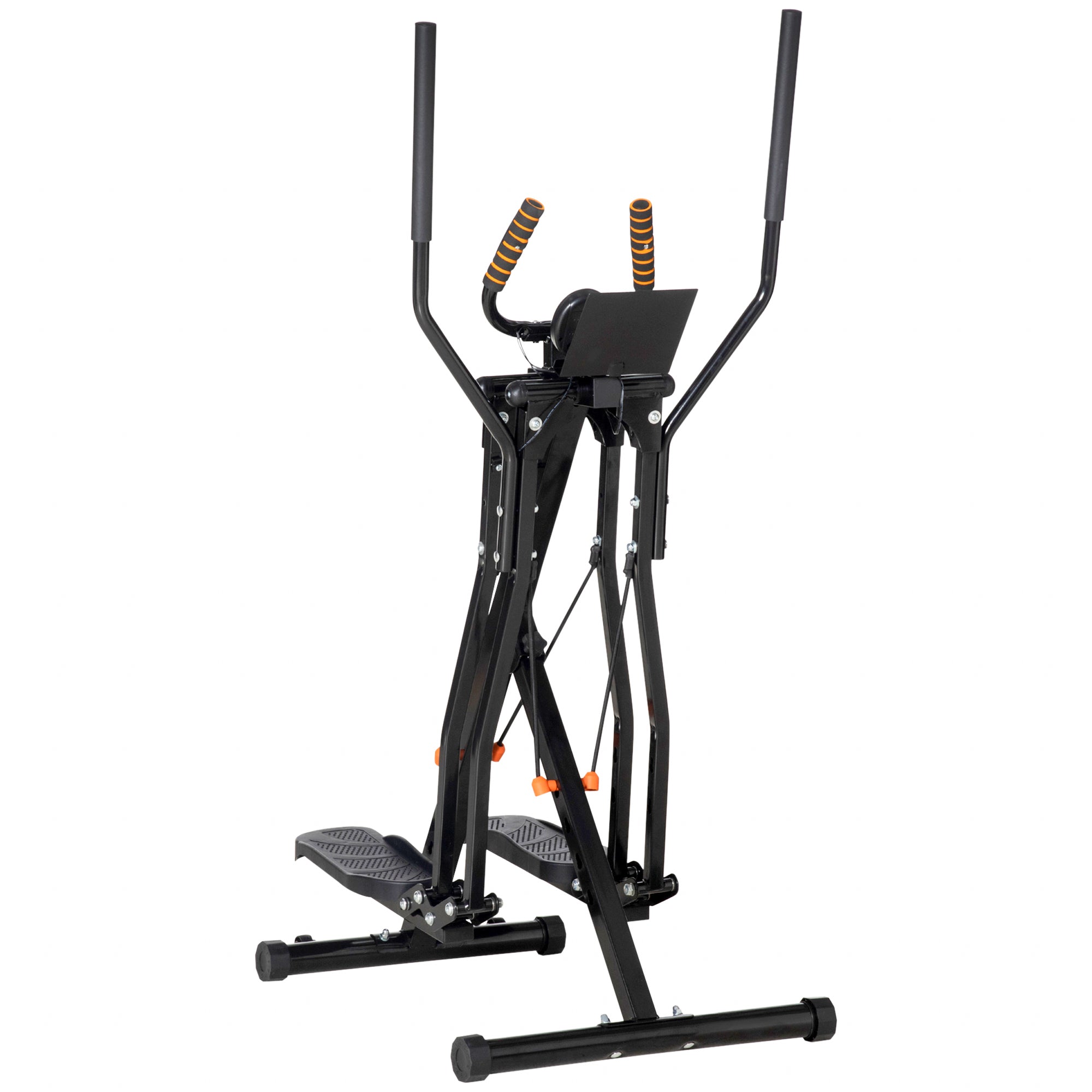 Soozier Gazelle Glider Air Walker Exercise Machine Elliptical Trainer with Four Resistance Levels, LCD Monitor, Heart Rate Sensor, Two Wheels