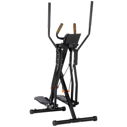 Soozier Gazelle Glider Air Walker Exercise Machine Elliptical Trainer with Four Resistance Levels, LCD Monitor, Heart Rate Sensor, Two Wheels