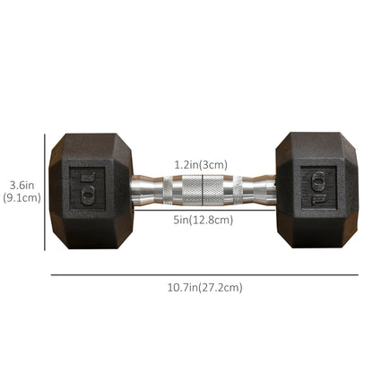 Soozier 2x10lbs Dumbbells Weight Set, Total 20lbs (10lbs Each) Dumbbell Hand Weight for Body Fitness Training for Home Office Gym, Black
