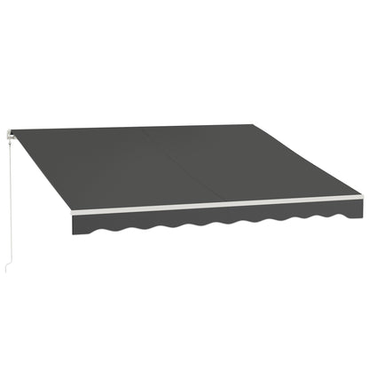 Outsunny 12'x10' Electric Retractable Awning, UV Protection Sun Shade Shelter w/ Remote Controller for Deck Balcony Yard, Grey