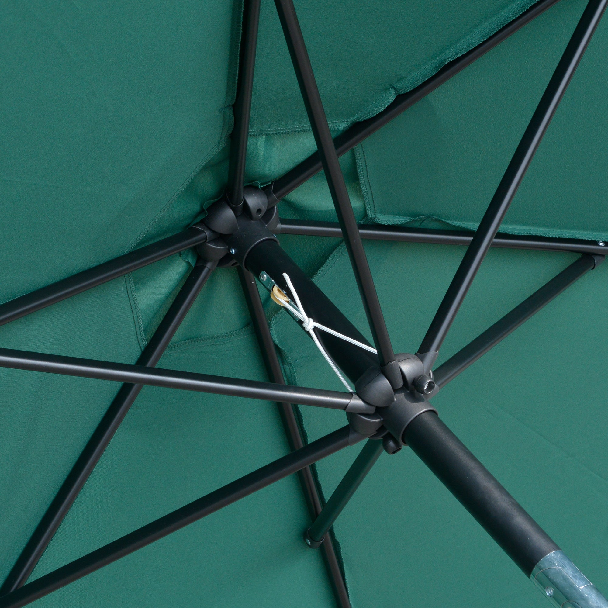 Outsunny 8.5FT Patio Umbrella, Round Garden Parasol with 6 Ribs, Market Sunshade Tilt Canopy w/ Crank Handle for Outdoor, Green