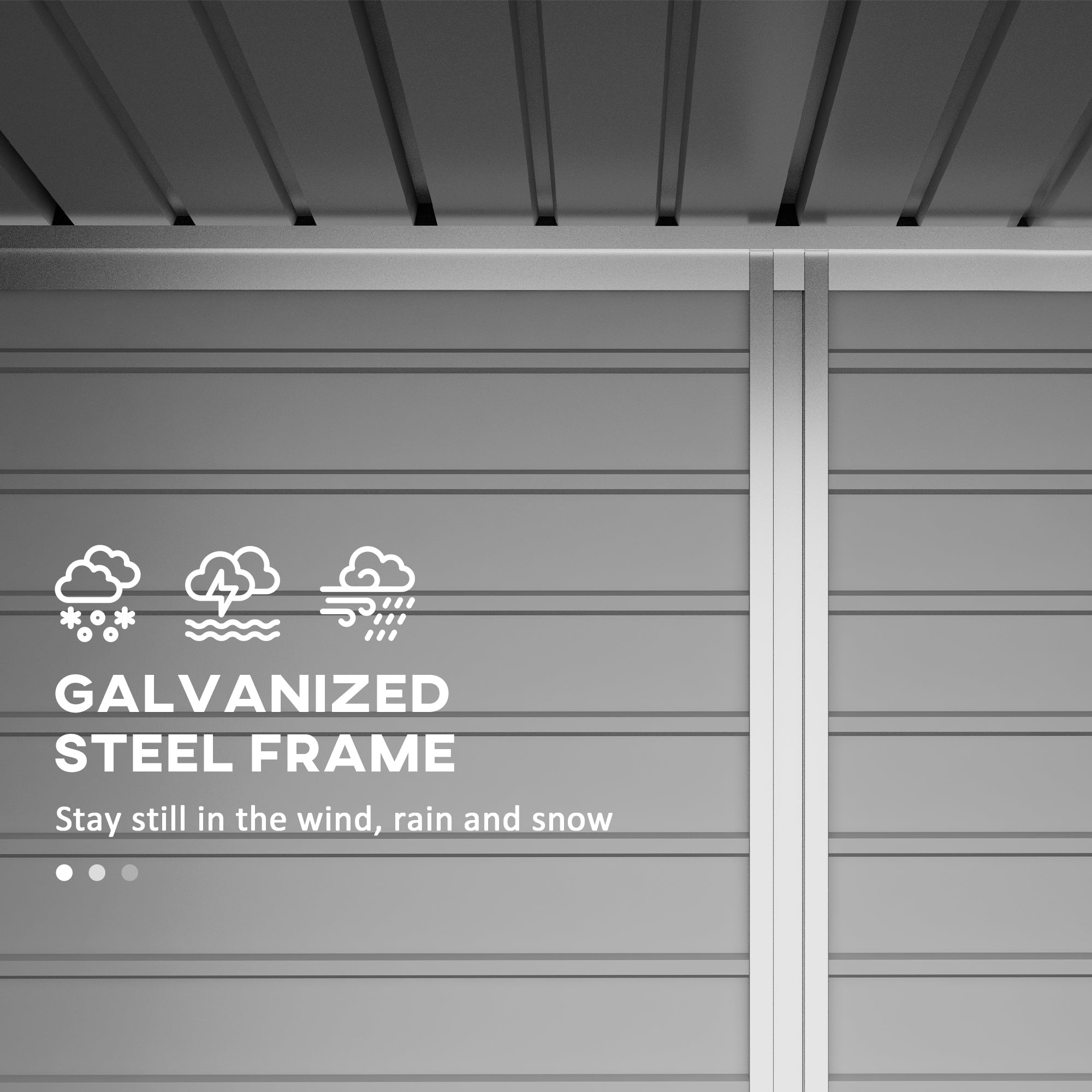 Outsunny 8 x 4FT Galvanized Garden Storage Shed, Metal Outdoor Shed with Double Doors and 2 Vents, Grey