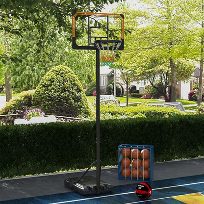 Soozier 6-7ft Basketball Hoop, Freestanding Basketball System with 18" Shatterproof Backboard and Weighted Base