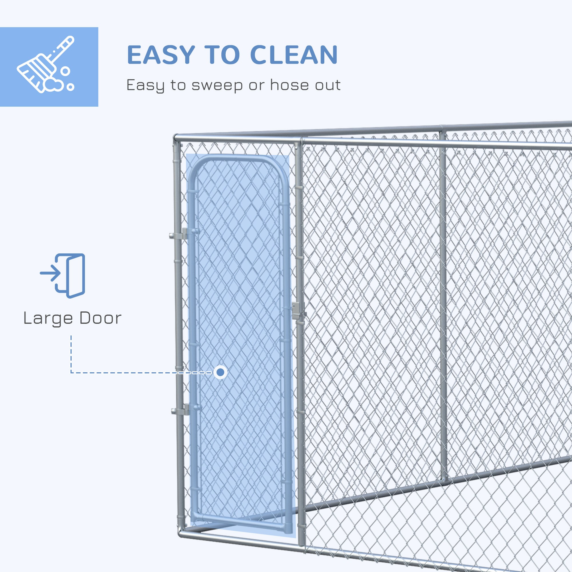 PawHut 99 Sq. Ft. Dog Playpen Outdoor with Galvanized Steel Frame, for Small and Medium Dogs, 13.1' x 7.5' x 6'