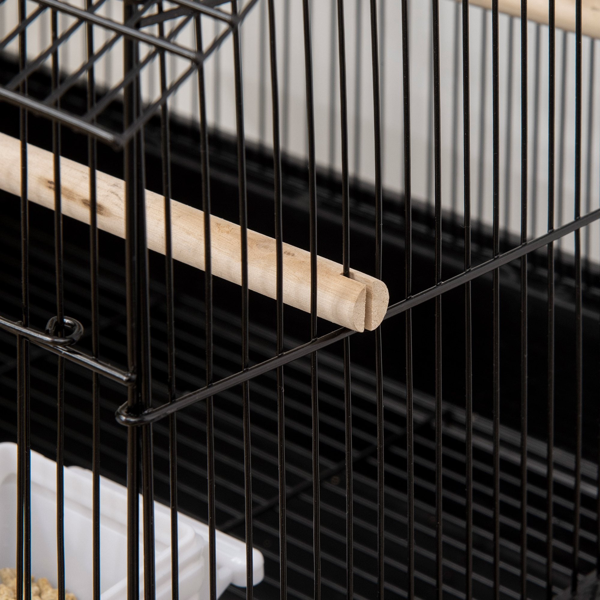 PawHut 25" Bird Cage with Perch, Swing, Food Container, Slide-out Tray, Handle, Parrot Cage for Finches, Canaries, Budgies
