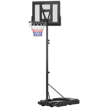 Soozier Basketball Hoop Outdoor, 7.5-10ft Portable Basketball Goal with Wheels and 43" Backboard, for Teenagers Youth Adults