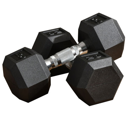 Soozier Rubber Dumbbells Weight Set, Total 40lbs(20lbs Each) Dumbbell Hand Weight for Body Fitness Training for Home Office Gym, Black
