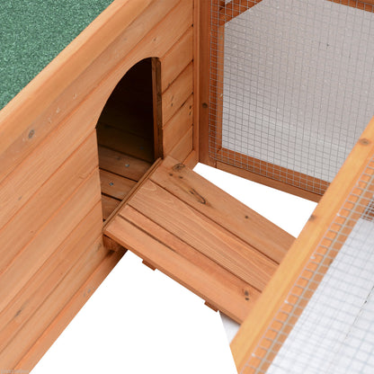 PawHut 51" Chicken Coop Wooden Hen House Rabbit Hutch Poultry Cage Pen Outdoor Backyard with Run