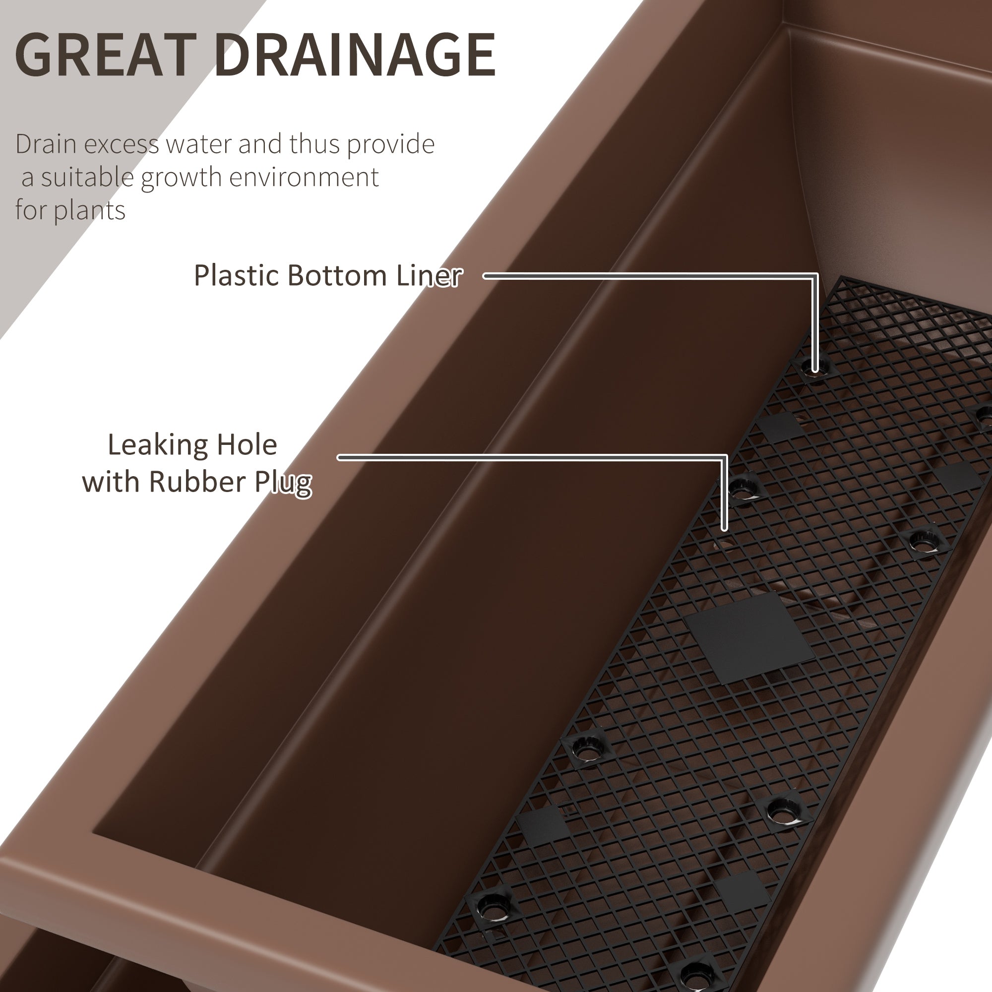 Outsunny 5-Tier Raised Garden Bed with 5 Planter Box, Outdoor Plant Stand Grow Containers with Leaking Holes, Brown